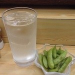 Tsuribito izakaya kawana - レモンサワーと茶豆