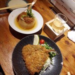 Hashinoyu Shokudou - アジフライとふろふき大根肉味噌