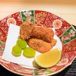 新ばし 星野 - 軽くした味を入れた衣の岩手の松茸。熊本の銀杏