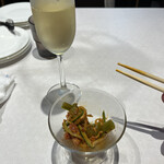 中華ダイニング 煌璃 - ディナー時のスパークリングと突き出し