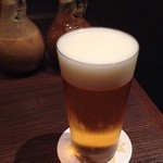 Hiratabokujou Kiwami - キリン一番搾り(800円)ちょっと高いが、グラスは超薄の拘り！