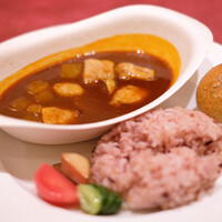 銀座 レカン - かしわスープカレーのり塩パンと十六穀米 1000円