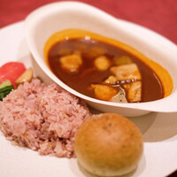 銀座 レカン - かしわスープカレーのり塩パンと十六穀米 1000円