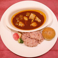 銀座 レカン - かしわスープカレーのり塩パンと十六穀米 1000円