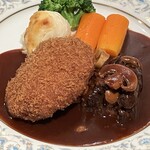 レストラン香味屋 - シスハズズ めんちかつ＋ビーフシチュー