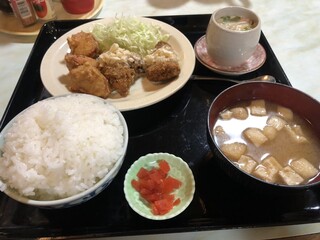 Tamagawa Shokudou - 支那天&白身フライ定食850円