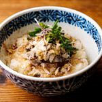 Mixed rice with dried fish flavored with dashi soy sauce