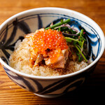 Mixed rice with salmon harasu and salmon roe