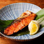 Salt-grilled coho salmon