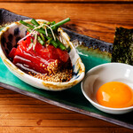 Raw bluefin tuna spicy and melty yukke ~Isobe roll~