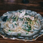 富夢想野 - 朝摘みほうれん草とシャケのパスタ