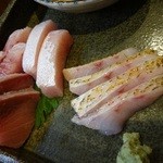 鰤の刺身とのどくろの炙り