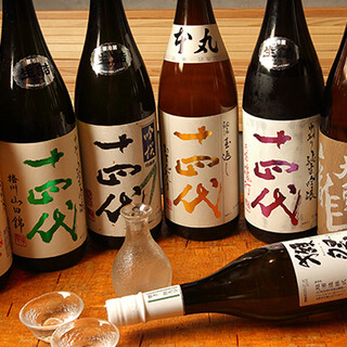 We always stock our proud ``Juyondai'', local sake from various regions, and premium brands. All you can drink too