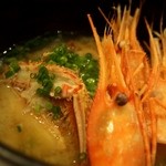 千春鮨 - ボタン海老の頭と毛蟹の味噌汁