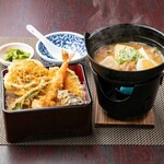 肉豆富と彩り天重セット