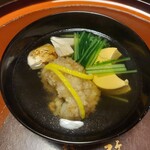 菊乃井 - 豊年椀　鱧、松茸、三日月豆腐、水菜、柚