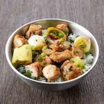 Mini charcoal grilled yakitori bowl