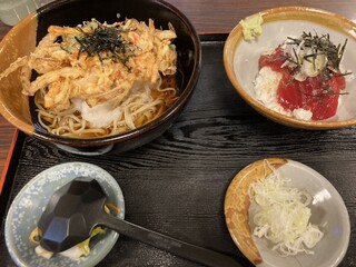 Heisei Shokudou - おろしかき揚げそばとミニ鉄火丼セット