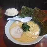 Kaminokawa Konshinya - ラーメン(醤油)大盛＋サービスライス