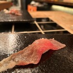 和フレンチバル村塾 - コースの松阪牛のサーロイン寿司