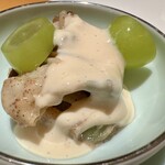 みえ田 - 鮑、山ウド白和え胡麻風味