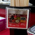 ラーメン 杉田家 - 卓上味変調味料説明