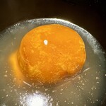 みえ田 - 浜中のバフン雲丹、南瓜のお饅頭、シナモン風味