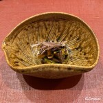 御料理 寺沢 - 香茸に人形茸､柿に胡瓜､菊花に胡麻､松の実の御浸し