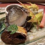 御料理 寺沢 - 秋刀魚甘露に鮑のやわらか煮