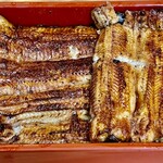 鮒兼 - 隙間なく敷き詰められた鰻が3枚　ああ幸せ