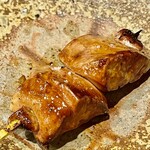 酒亭 田中 - 熊野地鶏のタレ　これは優しい火入れで美味しかった