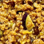 かつぎや - 玉子炒飯に麻婆茄子餡掛け　よく混ぜると絶品です