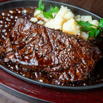 简易bavette（牛裙排）牛排（150g）～红酒酱～