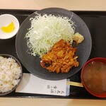 Shougayakiteishokuseｎmonten　genkigaderushokudou - 生姜焼き定食