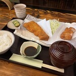 美はる - ロース･ひれ盛り合わせ定食