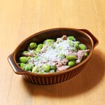 Peperoncino with edamame and pecorino cheese