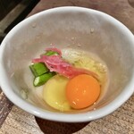 鳥茂 - おくら 茗荷 卵の箸休め