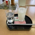 喫茶えくぼ - カルピスだけなのにお水も付けてくれました*´ ³`)ﾉ