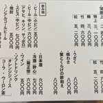 鰻 川淀 - メニュー