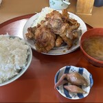 かあちゃん - 唐揚げ定食　ご飯大盛り