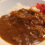 四季よし - ミニカレーはトマト系のさっぱり風味にこくがあるよく分からないけど美味しいヤツ。飴玉ねぎ？