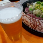 ペッパーランチ - 生ビールと共にoh(｡´･∀･)ﾉ