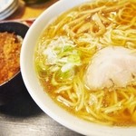 手打そば やっこ - ソースかつ丼+ラーメンセット