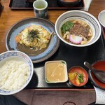 東京庵 - かつ丼にかけセット 1,350円