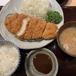 恵亭 - ランチタイムの豚ロースかつ膳￥1500