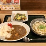 Hanamaru Udon - かけうどん290円、サラダ150円、カレーセット290円