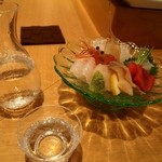 すしの菱田 - お造り盛り合わせ ＆ お酒