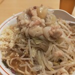 ラーメン二郎 - 小ラーメン(800円)　野菜、ニンニク、アブラを追加