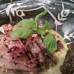 蓬左茶寮 - あわびの焼きカラスミ添え