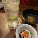 酒膳 たつ田 - お通し2種類✨